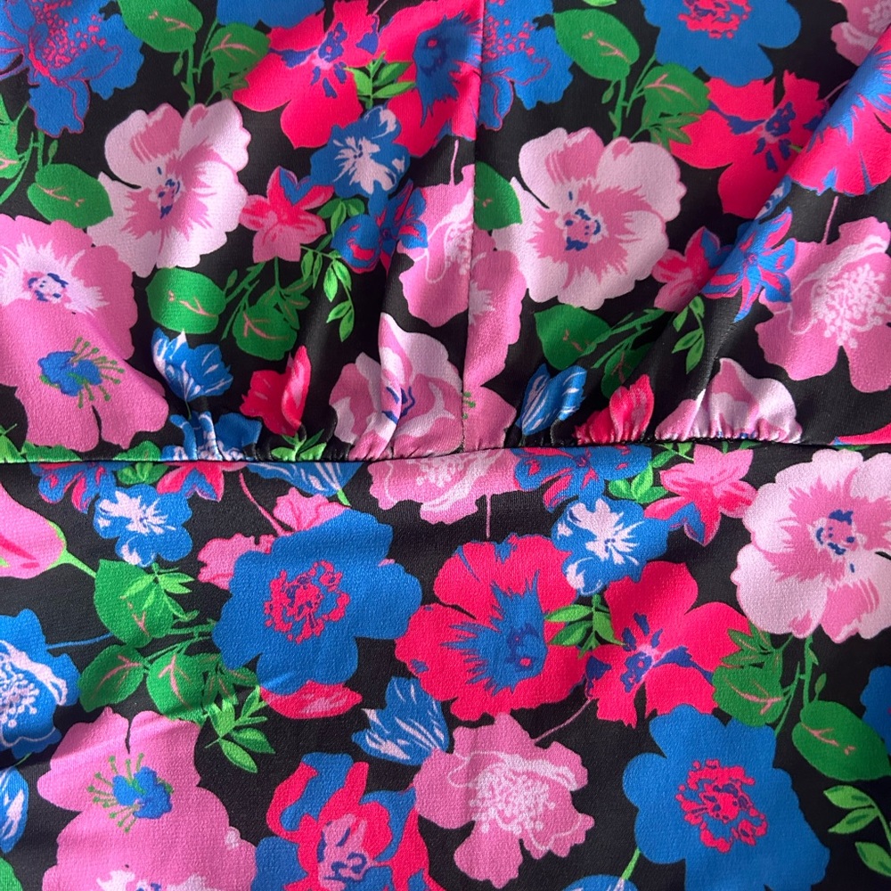 Sanctuary Eye Catcher Multicolored Floral Ruching Top NWT Size Large - Picture 10 of 10